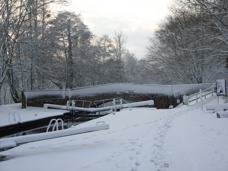 Iron Bridge lock in the Snow